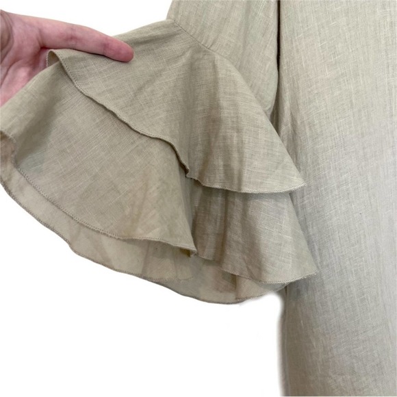 Carla by Rozarancio Ruffled Boho Bell Sleeve Shift Dress Size 8 - Picture 2 of 6